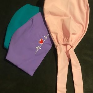 Adjustable Bouffant Hats with Buttons & Sweatband